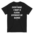 EVERYTHING I WANT IS ILLEGAL, EXPENSIVE OR BLONDE